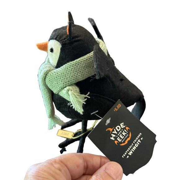 2022 Featherly Friends Bat Bird Halloween Plush Decor with Bat Wings & Scarf - Picture 2 of 7